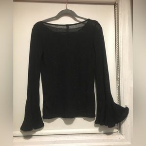 Sparkle Bell Sleeve Light Sweater Sz Medium